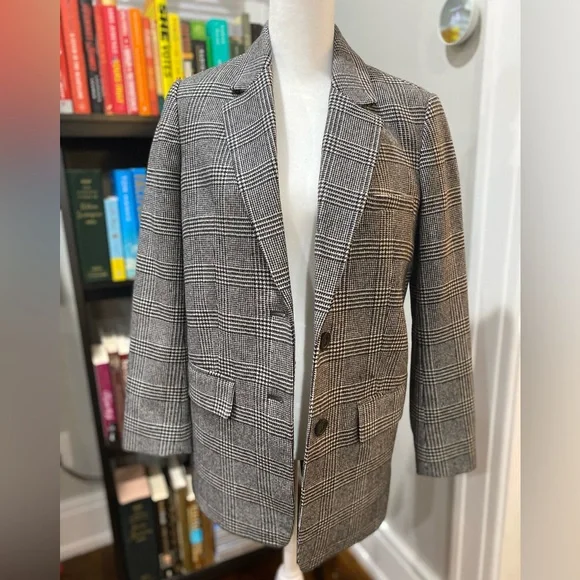 Everlane, Italian Wool, Oversized, Blazer in Glen Plaid! - Picture 6 of 16